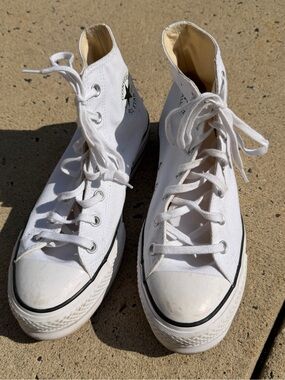 Women’s Converse White High Top Platform Canvas Sneakers